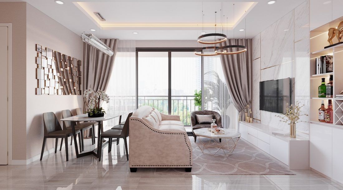 Cho thuê căn hộ 2 phòng ngủ full đồ nội thất, 55m2, hoàn thiện đẹp tòa The Sky Imperia Smart City